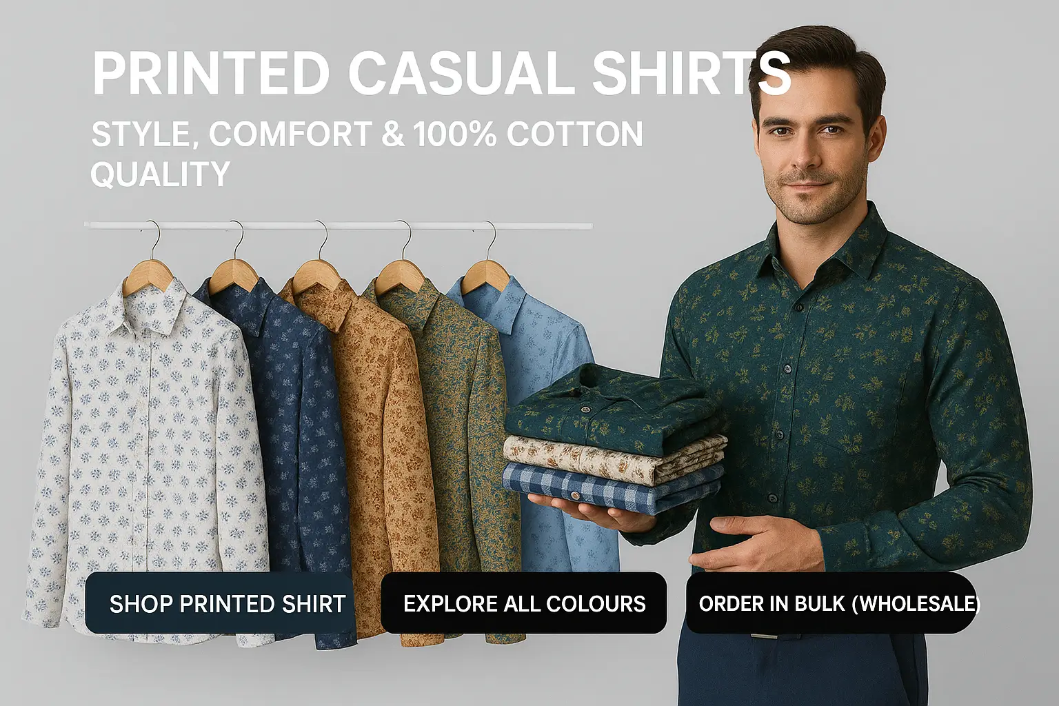 Printed Casual Shirts – Style, Comfort & 100% Cotton Quality